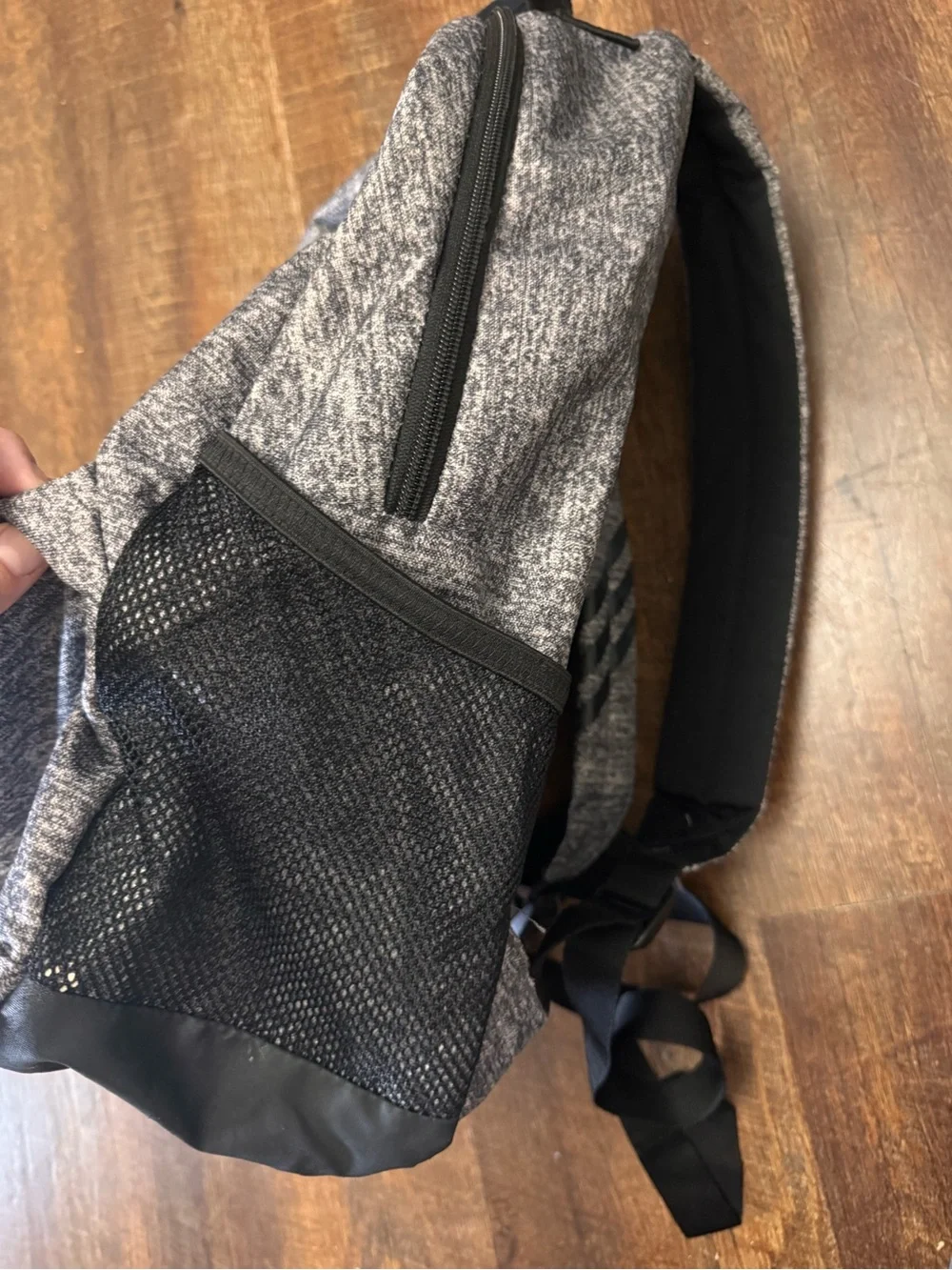 Adidas Original Gray Heather Backpack Trefoil Laptop School Travel Book Bag